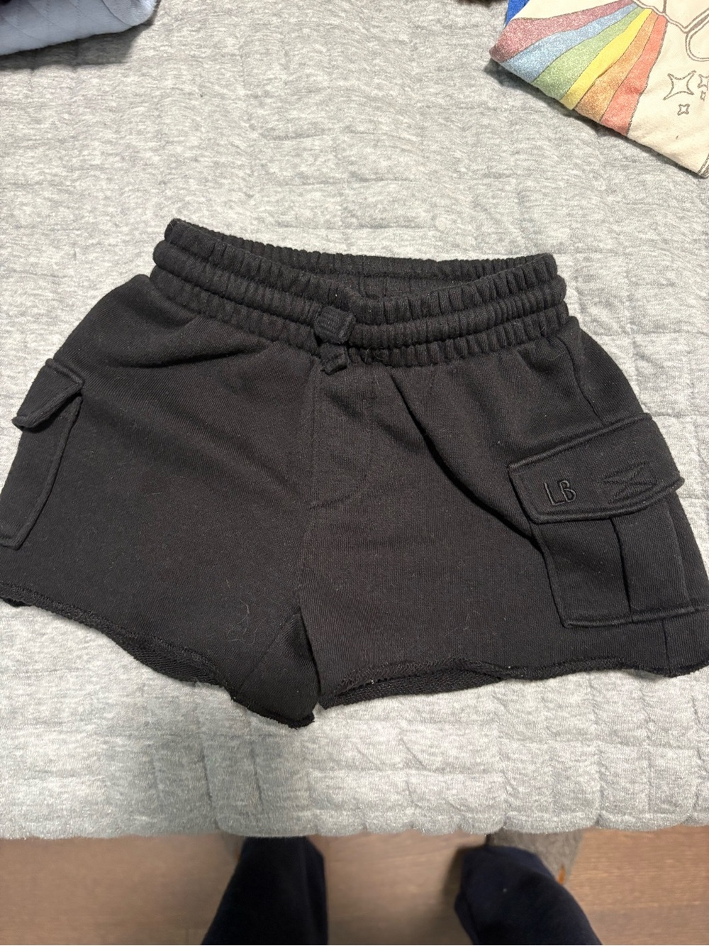 Little Bipsy Raw Edge Cargo Short - Black